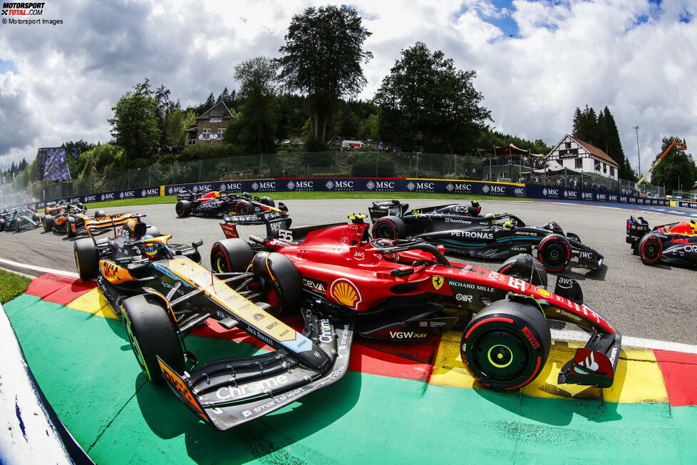 Belgien:
Auf der Topspeedstrecke Spa konnte Leclerc sich den dritten Platz auf dem Podium sichern, doch sein Teamkollege Sainz musste das Rennen nach einem Kontakt mit Oscar Piastri in Kurve 1 frühzeitig aufgeben. Für den Spanier wäre sonst mindestens P5 möglich gewesen.
Eingebüßte Punkte: 10