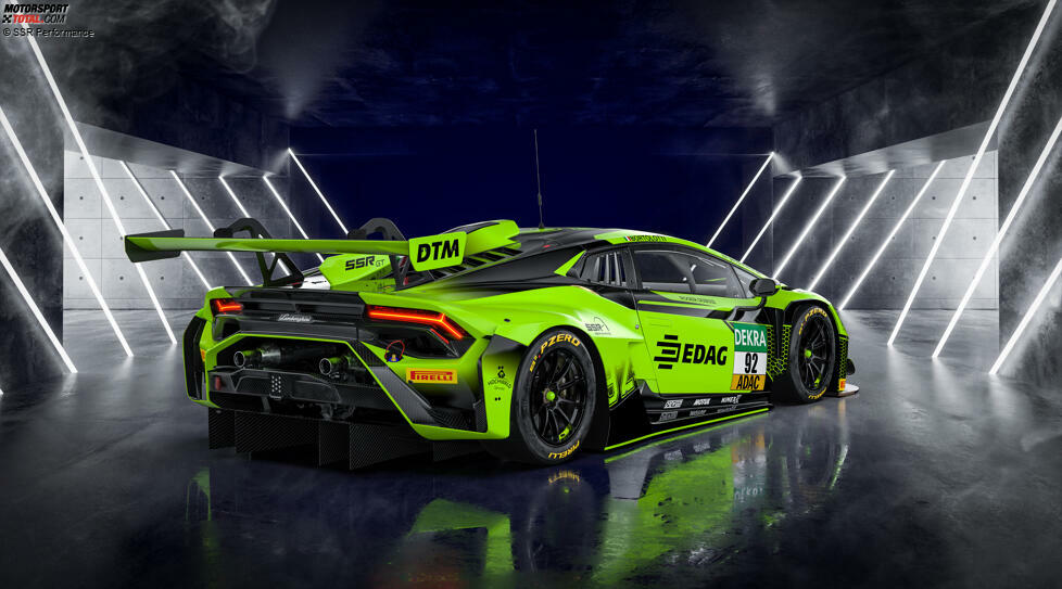 Bei Mirko Bortolottis Lamborghini Huracan GT3 Evo2 sind alle Elemente grün.