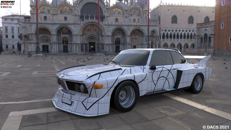 #2 Frank Stella / BMW 3.0 CSL / 1976: Ein Jahr später, wieder Le Mans, wieder ein Art-Car. Diesmal aus der Feder von Calders Landsmann Frank Stella. Das Design des zweiten Kunst-BMWs ist in schwarz-weiß gehalten und erinnert an ein überdimensionales Millimeterpapier. Wegen eines Öllecks war noch im ersten Rennviertel Feierabend.