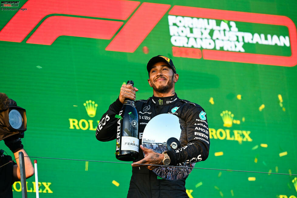 3. Australien: Red Bulls Siegesserie endet schon in Melbourne, wo Lewis Hamilton gewinnt - erneut vor Alonso. Lance Stroll holt ein Podium, während Perez als Vierter Punkte einbüßt. Übrigens: Nico Hülkenberg holt acht Zähler für Haas. Stand: 1. Perez (64), 2. Alonso (54), 3. Hamilton (49), 4. Sainz (25), 5. Stroll (25).