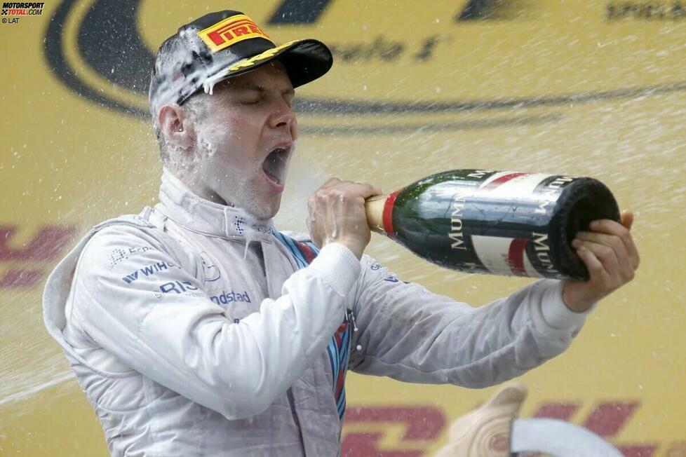 Valtteri Bottas (Österreich 2014): Williams erlebt in der neuen Turboära einen echten Aufschwung und ist wieder konkurrenzfähig. Das Team besetzt in Spielberg die erste Startreihe, im Rennen ist gegen Mercedes aber nichts zu machen. Zumindest holt Bottas als Dritter sein erstes Podest - das erste von dreien in Folge.