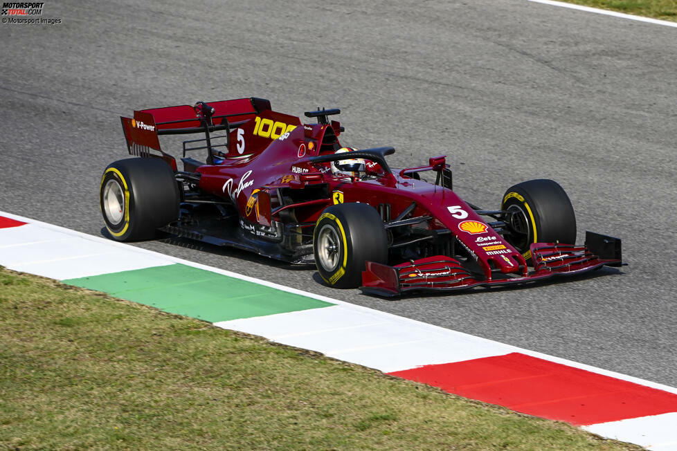 2020 beim Toskana-Grand-Prix in Mugello fährt Ferrari in der Farbe Burgund vor, als Hommage an die ersten Formel-1-Ferrari aus den 1950er-Jahren anlässlich der 1.000 Rennteilnahme von Ferrari in der Formel 1. Die runde Zahl prangt auch auf der Motorhaube des Fahrzeugs, das aus diesem Grund SF1000 heißt.