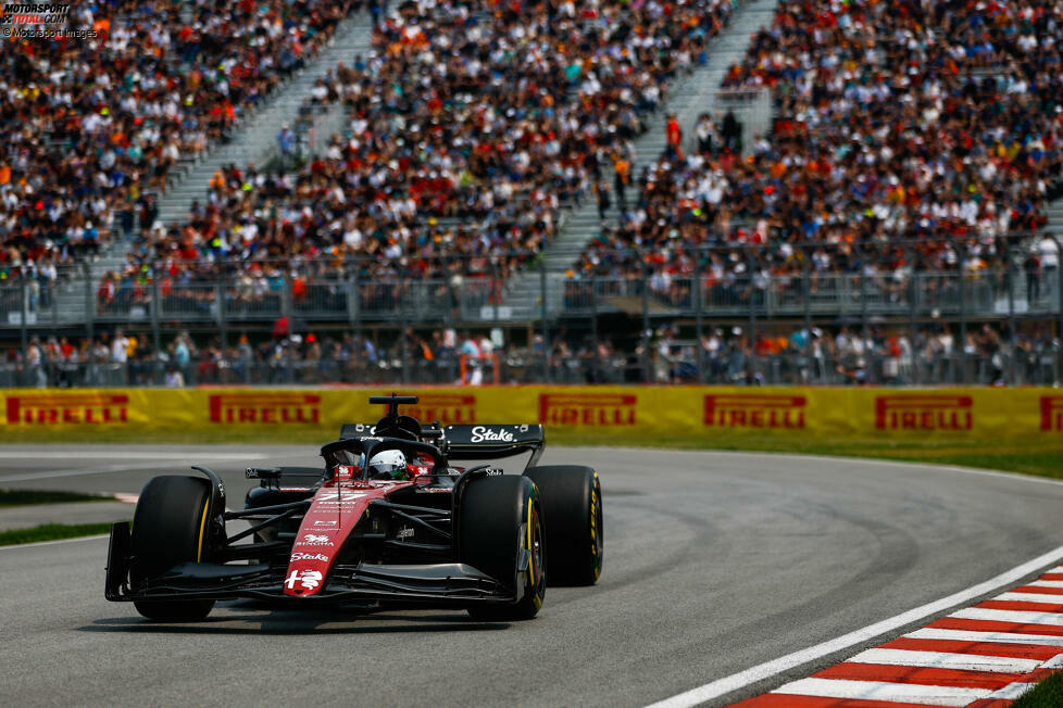 Valtteri Bottas im Alfa Romeo C43 fährt im 1. Freien Training in Montreal mit 1:18.728 Minuten die Bestzeit, aber unter ganz besonderen Umständen. Denn ...