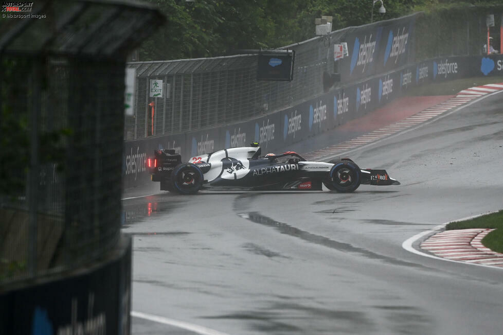 ... nur kleinere Ausrutscher und Dreher wie dieser hier von Yuki Tsunoda im AlphaTauri AT04, doch als Achter schlägt sich der Japaner unterm Strich solide. Im Qualifying ...