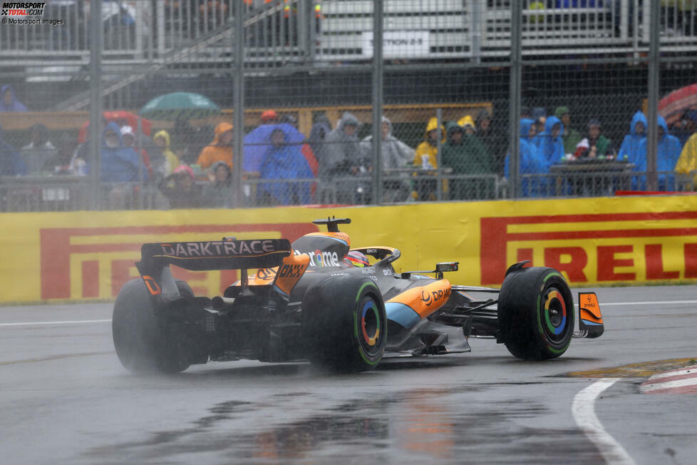 ... eines Unfalls von Oscar Piastri im McLaren MCL60 mit Rot unterbrochen. Und während der Unterbrechung nimmt der Regen zu. Anschließend kann sich niemand mehr steigern, sodass Hülkenbergs zweiter Platz nicht mehr in Gefahr gerät. Allerdings ...