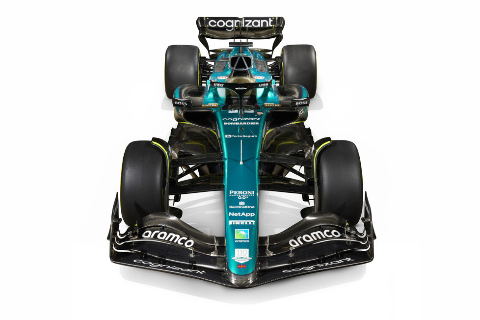 Das ist der Aston Martin AMR 23, mit dem Fernando Alonso und Lace Stroll 2023 in der Formel 1 auf Punktejagd gehen