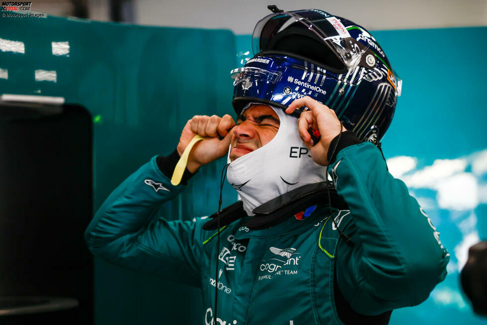 ... aber wird es für Lance Stroll im zweiten Aston Martin: Ihn trifft während der Fahrt ein Stein an den Fingern, er meldet die Verletzung gleich am Funk - bleibt jedoch auf der Strecke und fährt weiter. Für ihn und die weiteren 19 Formel-1-Fahrer gilt: ...