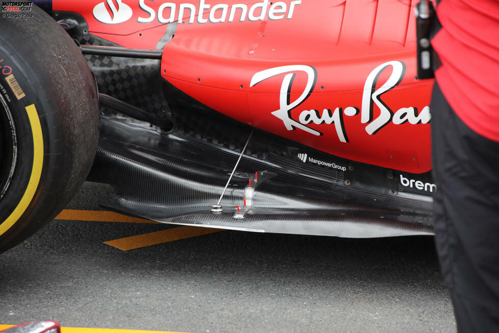 Ferrari SF-23: Unterboden mit Haltestrebe