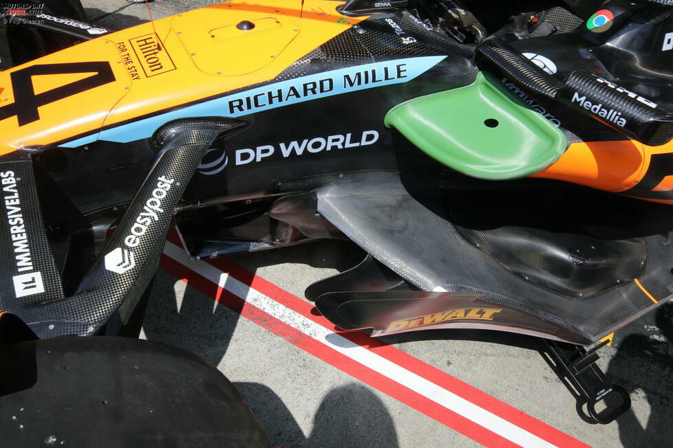 McLaren MCL60: Seitenkasten und Lufteinlässe am Unterboden