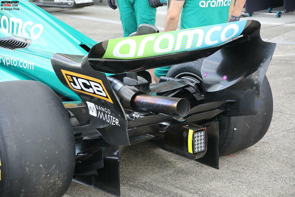 Aston Martin AMR23: Heckflügel, Beam-Wing und Diffusor