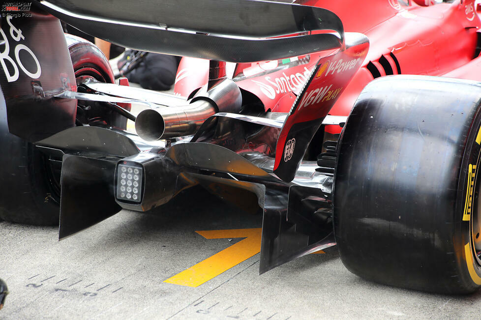 Ferrari SF-23: Heckflügel, Auspuff, Beam-Wing und Diffusor