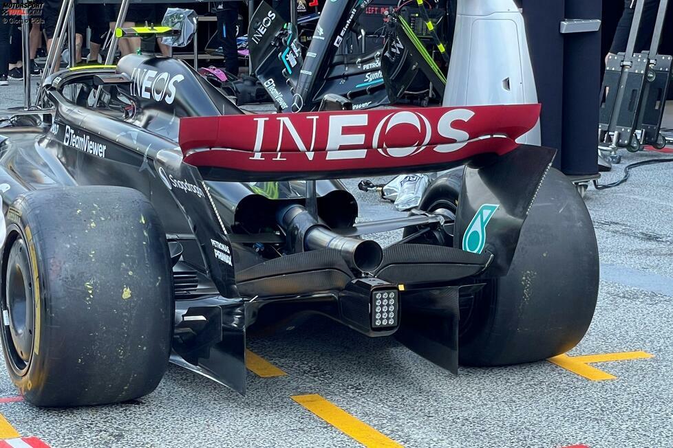 Mercedes W14: Heckflügel und Diffusor