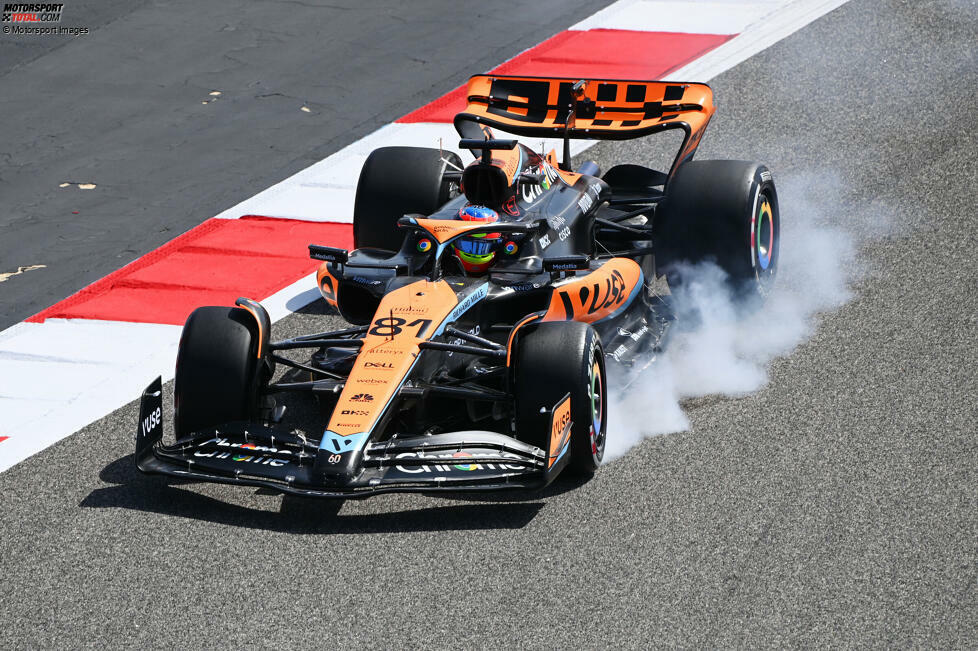 Für McLaren mit Lando Norris und Formel-1-Neuling Oscar Piastri lief der Test nicht nach Plan. Die Luftführung an den Vorderrädern des MCL60 machte Probleme. Piastri hatte am Samstag den einzigen Dreher aller Fahrer an allen drei Tagen. McLarens Wochenbilanz in Runden: 312 - die wenigsten aller zehn Teams.