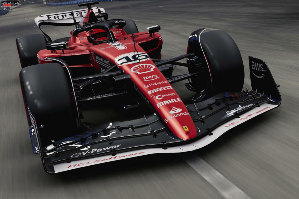 ... Ferrari mit dem SF-23 von Leclerc und Sainz. Das Traditionsteam greift die eigene Formel-1-Historie auf und färbt Teile seines Autos weiß ein, so zum Beispiel ...