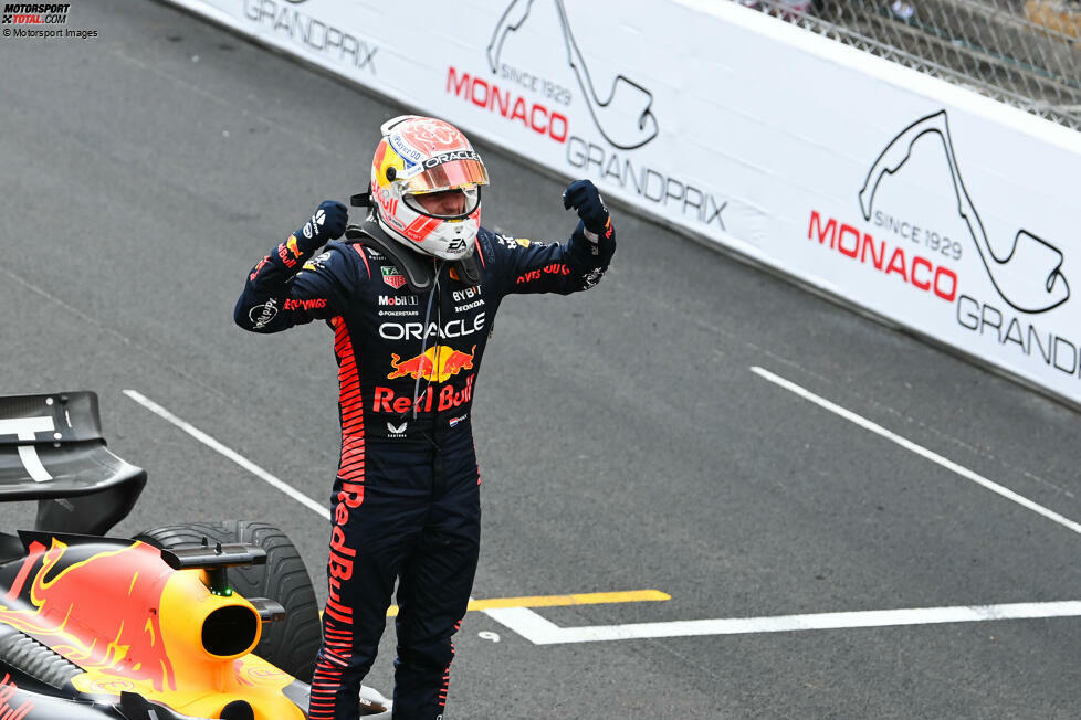 #6 Monaco: Perez crasht im Qualifying, Verstappen startet von der Poleposition. Und Verstappen gewinnt auch den Grand Prix, während Perez auf P16 ohne Punkte bleibt. Damit hat Verstappen in der WM erstmals mehr als einen Rennsieg Vorsprung auf Perez, nämlich 144:105 Punkte.