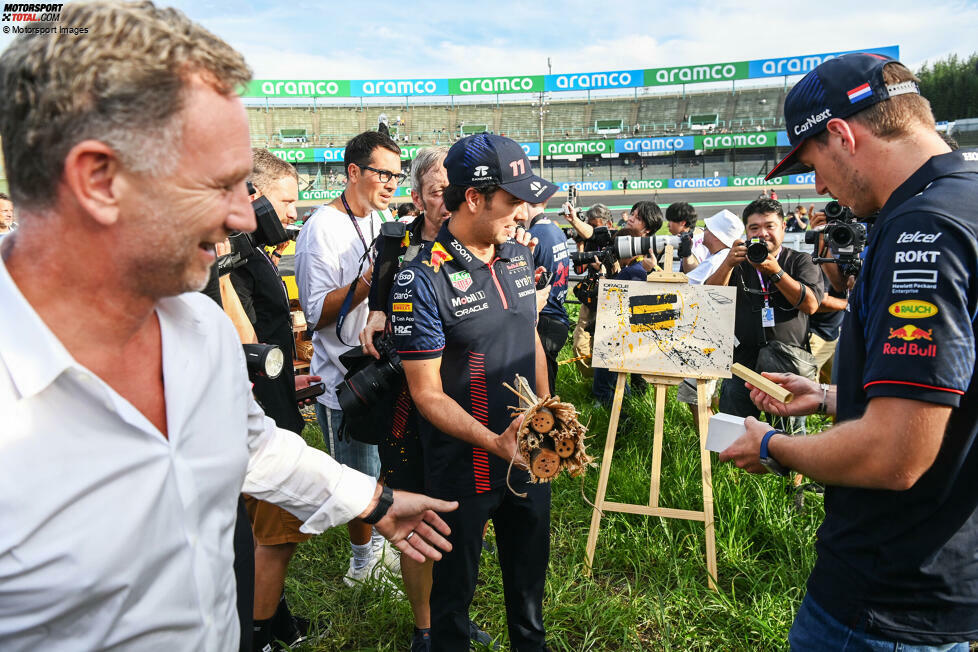 ... Red-Bull-Teamchef Christian Horner, Sergio Perez und WM-Spitzenreiter Max Verstappen, um einige Beispiele zu nennen. Als Ergebnis ...