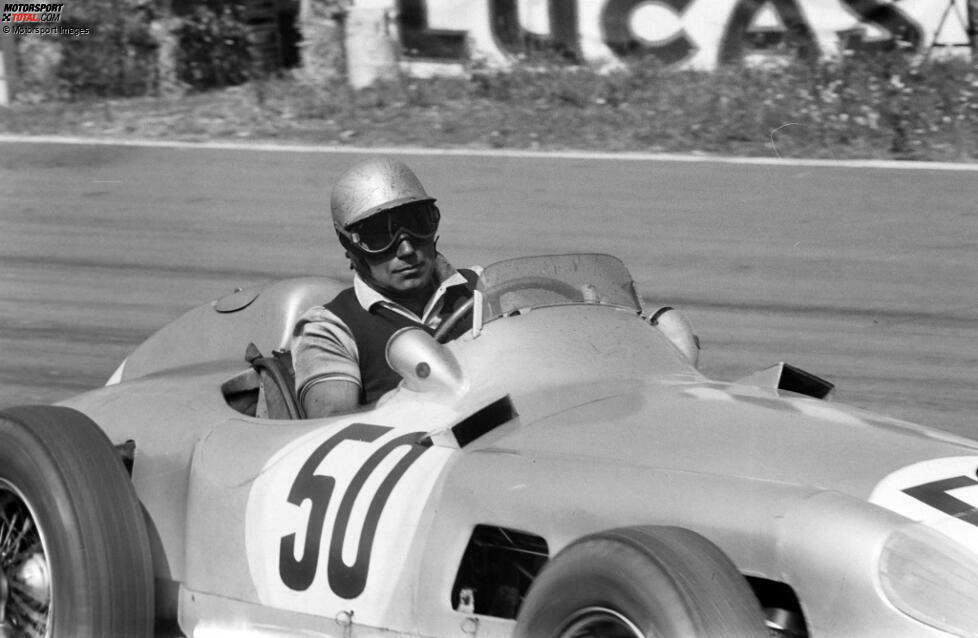 #4 Piero Taruffi (48 Jahre, 10 Monate, 30 Tage) - Nach der Tragödie von Le Mans werden viele Rennen der Saison 1955 abgesagt, nicht aber der Italien-GP - zum Glück für Piero Taruffi, der in seinem Mercedes mit freistehenden Rädern Zweiter wird. Es siegt Fangio in einem weiteren Mercedes - allerdings mit der verkleideten Variante.
