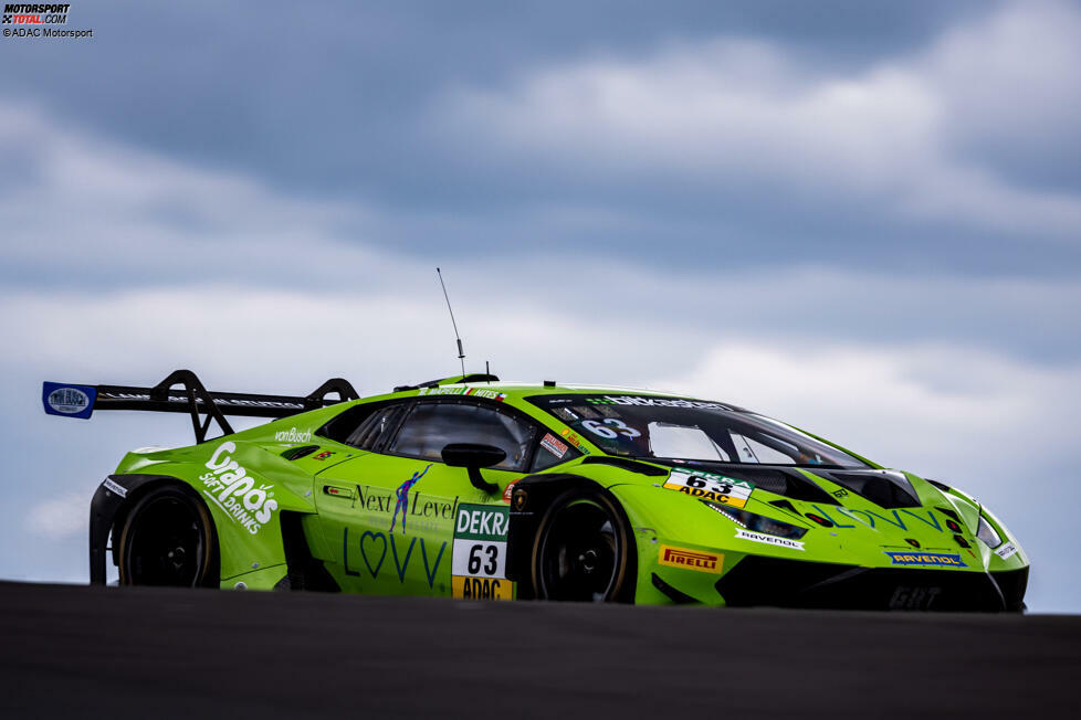 Benjamin Hites und Marco Mapelli im Lamborghini Huracan GT3 Evo2 vom Grasser Racing Team fuhren zweimal auf den ersten Platz.