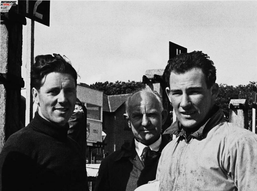 Geoff Duke (links) holt 1953-55 sogar drei Titel für die Marke. Libero Liberati wird 1957 mit Gilera Weltmeister.
