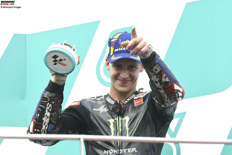 39 - Quartararo ist Sechster auf der Liste der Yamaha-Fahrer mit den meisten Podiumsplätzen in der Königsklasse, gleichauf mit Max Biaggi (28). Er könnte zu Kenny Roberts auf den fünften Platz aufrücken, wenn er 39 Podien erreicht. Valentino Rossi führt mit 142 Podiumsplatzierungen auf Yamaha.