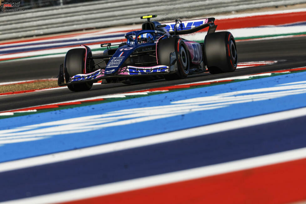 Pierre Gasly (2): Gute Leistung in Austin im Alpine. Da gibt es nicht viel zu meckern. Qualifyings und Rennen waren sehr solide, und der Teamkollege hatte nichts zu melden.