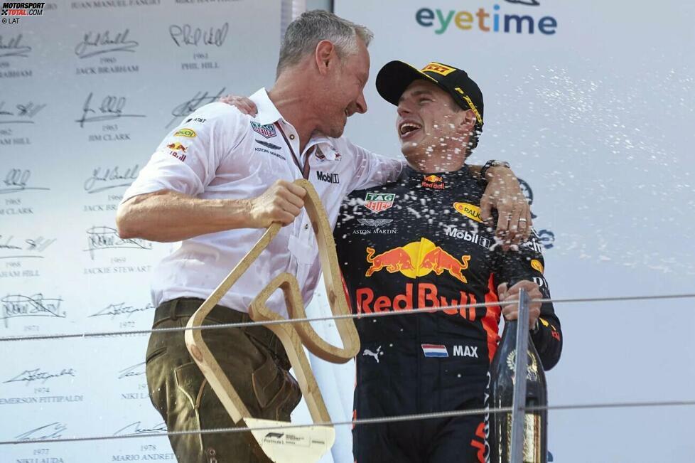 Sieg #58 (Max Verstappen - Spielberg 2018): Der erste Heimsieg! Bereits 2014 kehrt der Große Preis von Österreich auf dem Red-Bull-Ring in den Kalender zurück, erst im fünften Anlauf können die Bullen ihr Heimspiel aber zum ersten Mal gewinnen. Ganz oben auf dem Treppchen steht Verstappen, der ein Jahr später noch einmal nachlegt ...