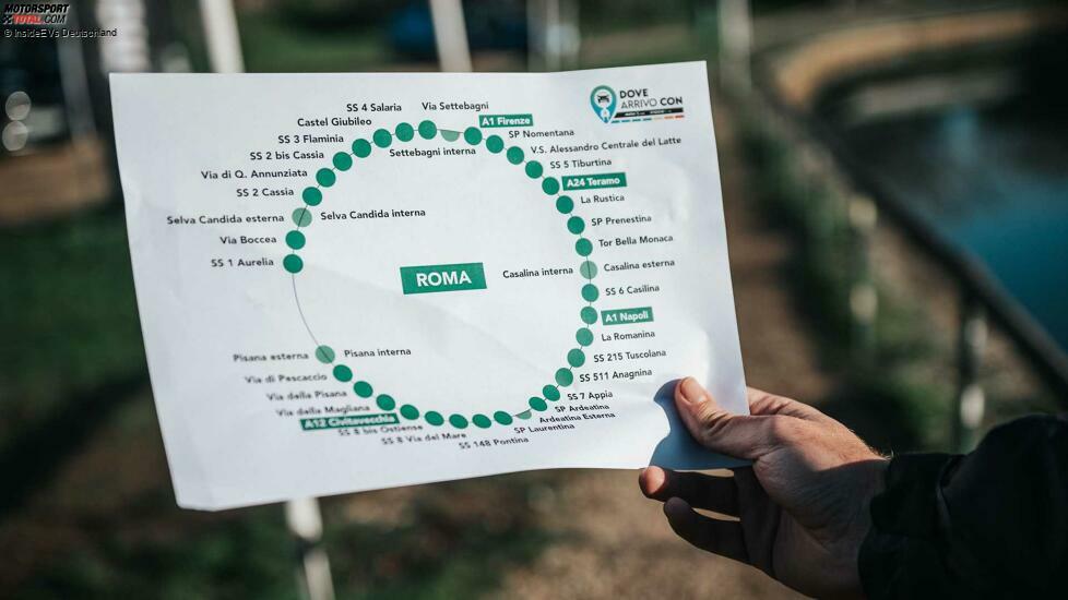 Großer Reichweiten-Vergleichstest 2023: Die Autostrada A90 (Grande Raccordo Anulare) rund um Rom diente als Teststrecke    