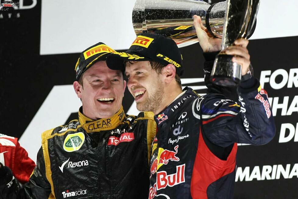Red Bull liegt zur Sommerpause (und auch am Saisonende) vorne, bei den Fahrern führt Ferraris Alonso allerdings zur Saisonmitte. Der spätere Weltmeister Vettel hat da 42 Zähler Rückstand und liegt nur auf P3. Am Ende holt er mit einer starken Aufholjagd trotzdem mit drei Punkten Vorsprung auf Alonso den Titel.