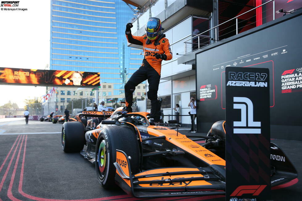 Oscar Piastri (Redaktion: 1) - Bei uns ist der Australier der einzige Fahrer, der für seine Leistung in Baku die Bestnote bekommt. Kleinere Abzüge gibt es für das Qualifying, aber das Rennen war anschließend so stark, dass auch wir nicht an der 1 vorbeikommen. Chapeau!