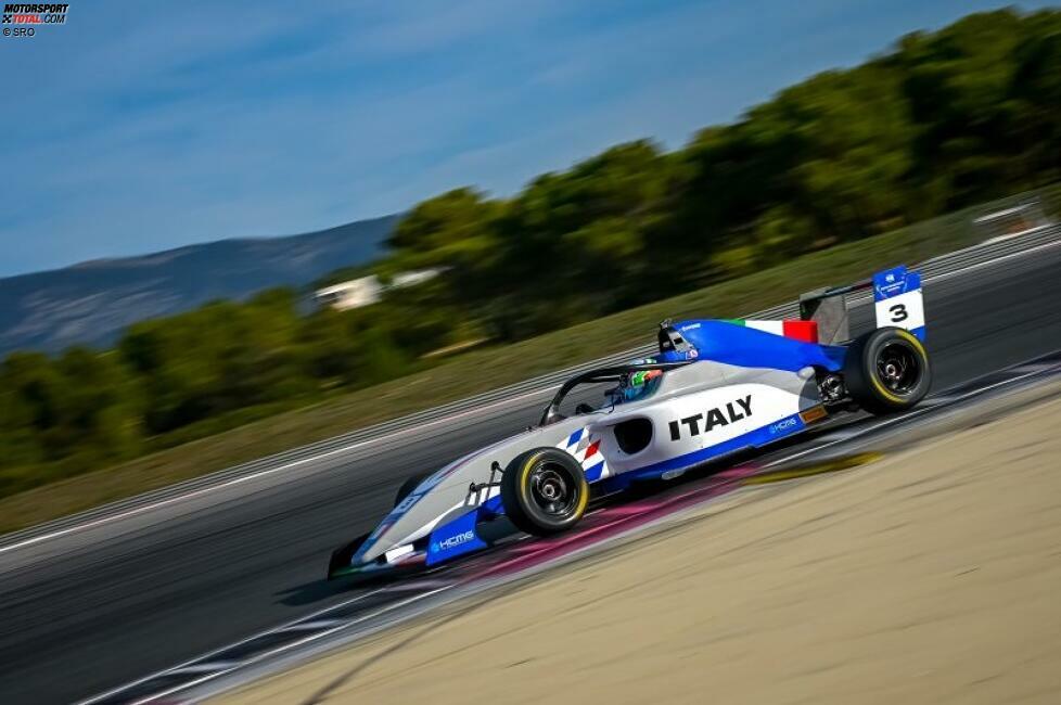... bei den Motorsport-Games 2022 für Aufsehen sorgt: Im Formel-4-Cup mit Einheitsautos dominiert Antonelli seine Konkurrenz und setzt sich bei der Veranstaltung in Le Castellet für Team Italien durch.