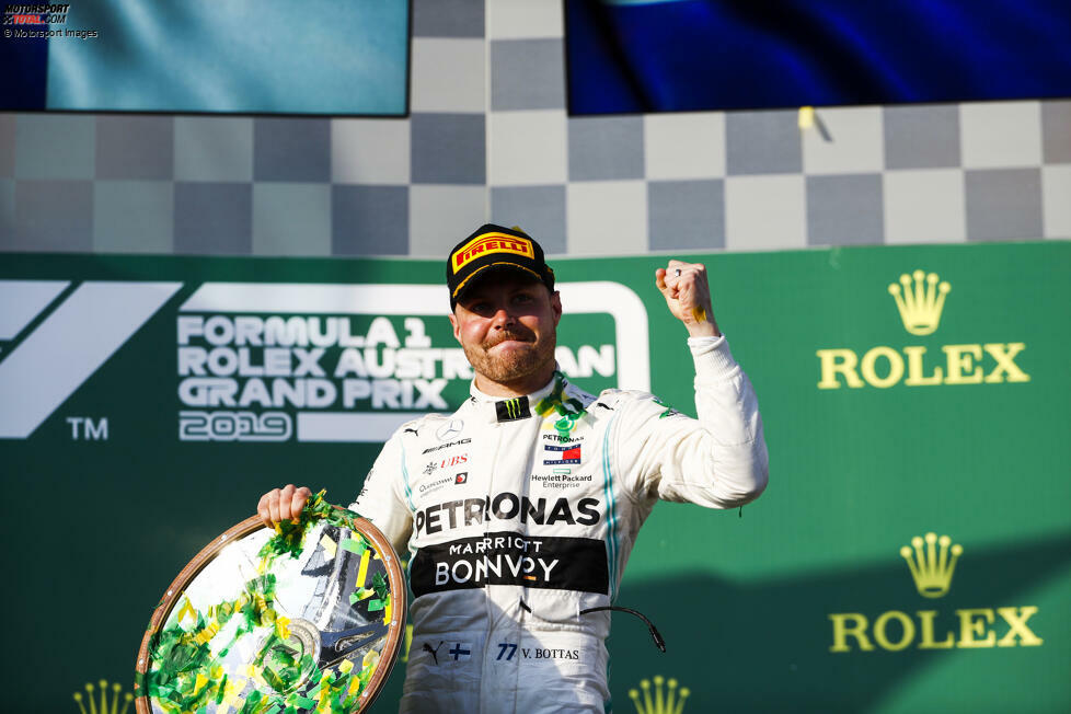 2019: Valtteri Bottas gewinnt den Australien-Grand-Prix für Mercedes und führt erstmals die Weltmeisterschaft an, dann ...