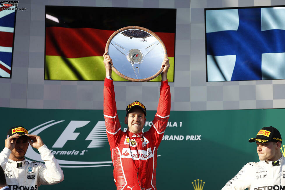 2017: Erstmals gewinnt Sebastian Vettel für Ferrari gleich das erste Saisonrennen in Australien, doch ...