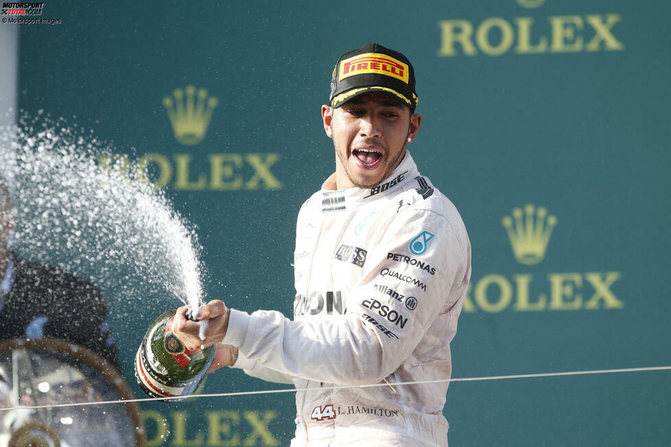 2015: Lewis Hamilton siegt beim Australien-Grand-Prix und geht direkt in Führung in der Fahrerwertung. Nach ...