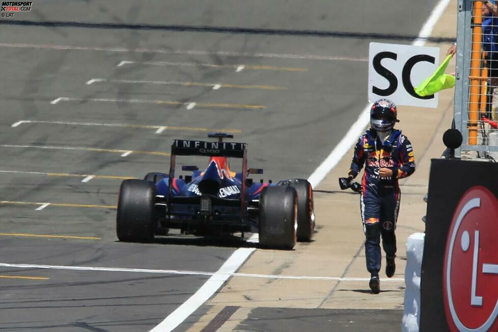 11. Sebastian Vettel (Red Bull) beim Großen Preis von Großbritannien 2013 - Grund: Getriebe