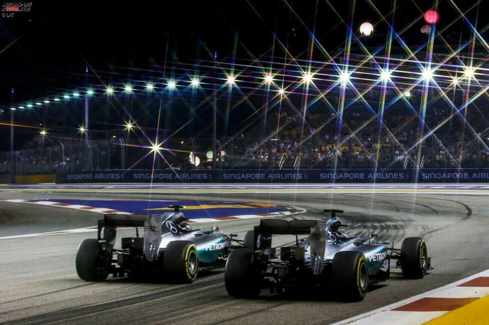 8. Lewis Hamilton (Mercedes) beim Großen Preis von Singapur 2015 - Grund: Motorschaden