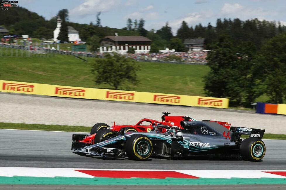6. Lewis Hamilton (Mercedes) beim Großen Preis von Österreich 2018 - Grund: Benzindruck