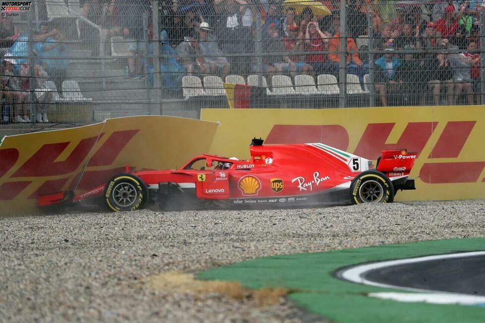 5. Sebastian Vettel (Ferrari) beim Großen Preis von Deutschland 2018 - Grund: Unfall