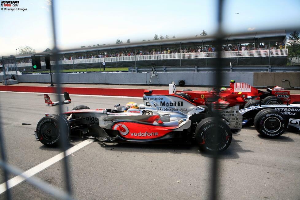 20. Lewis Hamilton (McLaren) beim Großen Preis von Kanada 2008 - Grund: Unfall