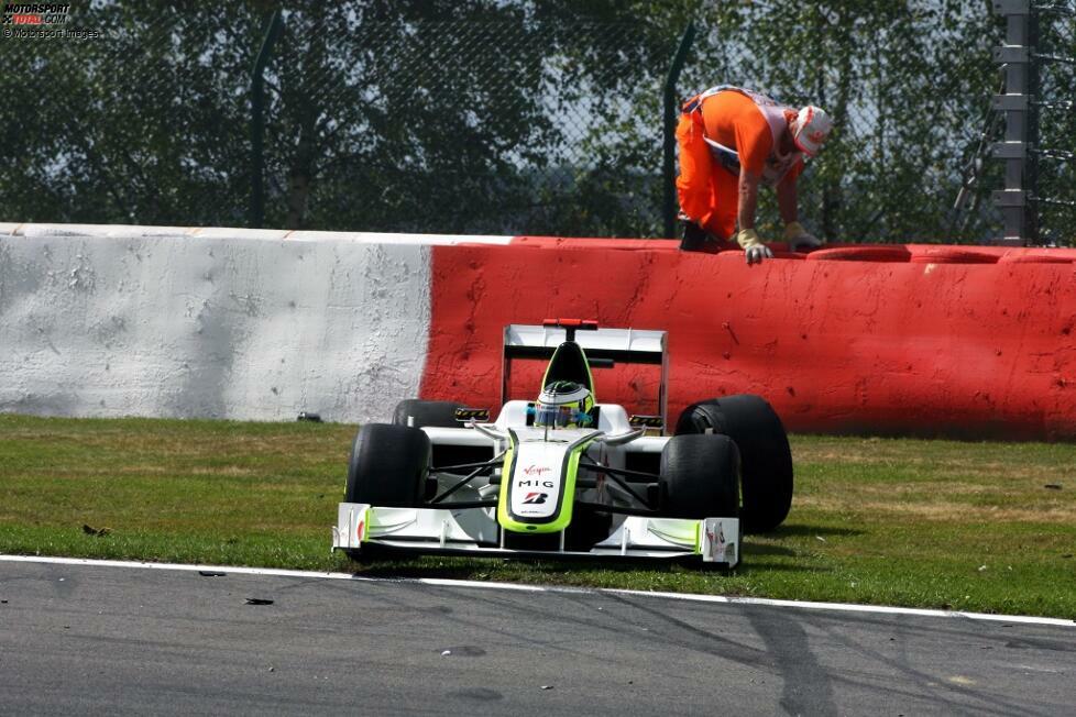 19. Jenson Button (Brawn) beim Großen Preis von Belgien 2009 - Grund: Unfall