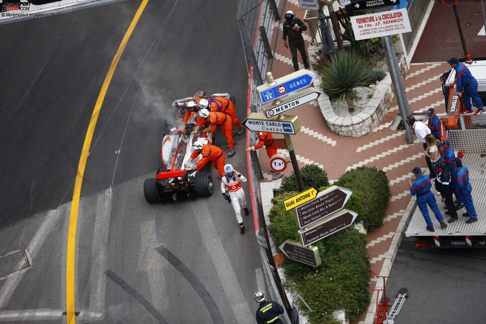 18. Jenson Button (McLaren) beim Großen Preis von Monaco 2010 - Grund: Überhitzung