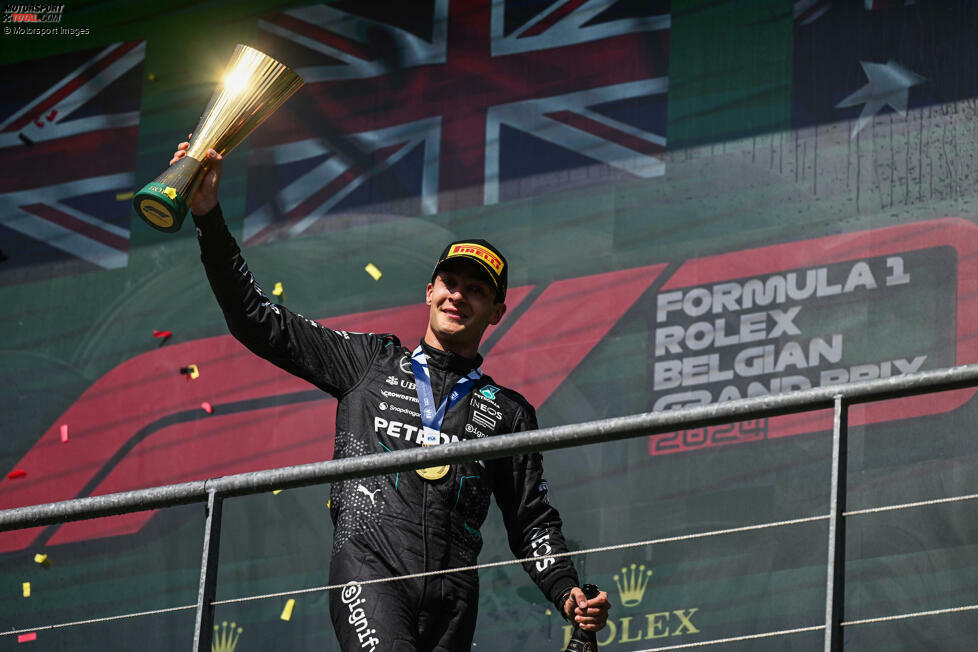 2024: George Russell gewinnt im Mercedes den Belgien-Grand-Prix in Spa dank einer mutigen Einstopp-Strategie. Dann aber stellt sich heraus: Sein Auto ist untergewichtig. Russell wird nachträglich disqualifiziert und ...