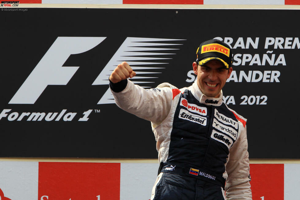 Pastor Maldonado (Venezuela): Der Spanien-Grand-Prix 2012 in Barcelona verläuft märchenhaft für Williams, weil Maldonado von P1 kommend sensationell gewinnt. Ein klassischer Außenseiter-Sieg - und sein einziger in der Formel 1.