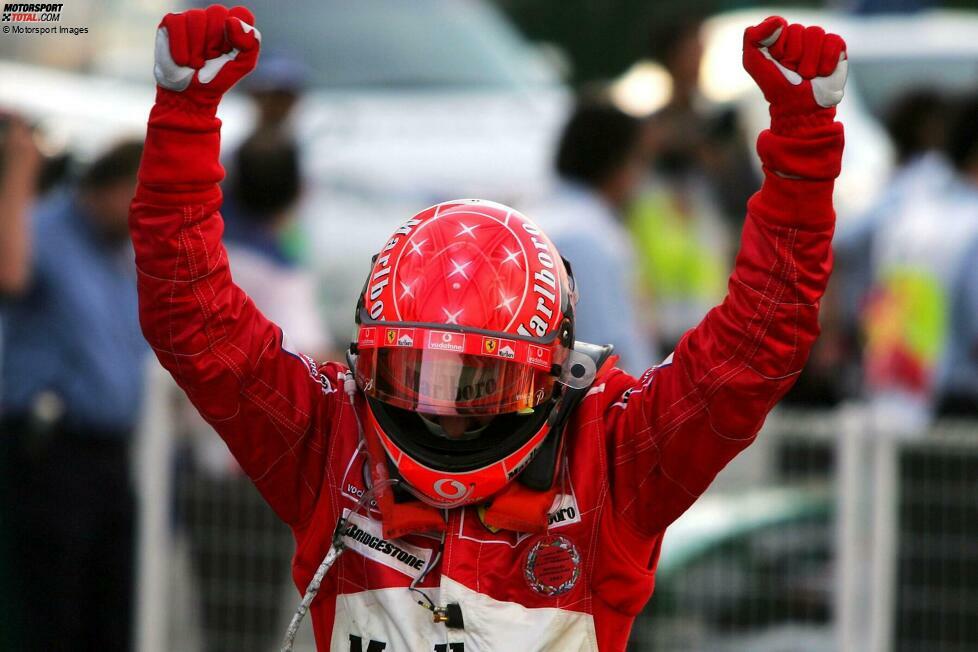 Erfolgreichster Ferrari-Fahrer in der Formel 1 ist Michael Schumacher mit 72 Grand-Prix-Siegen in 180 Rennen von 1996 bis 2006. Unvergessen: Von 2000 bis 2004 gewann Schumacher fünf Mal in Folge die Fahrerwertung, Ferrari dominierte die Formel 1.