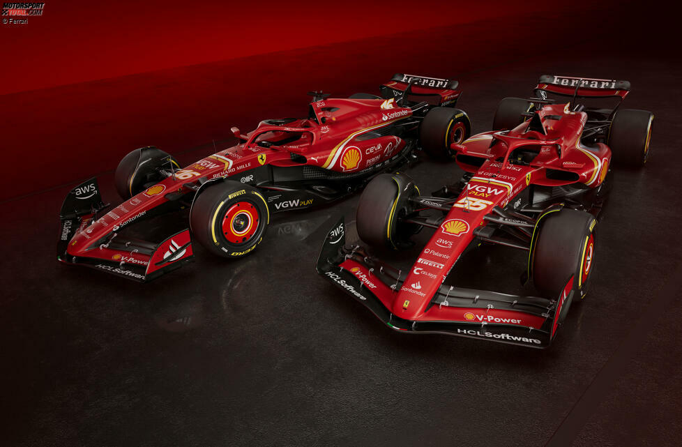 Ferrari hat bei seiner Online-Präsentation am 13. Februar einen mehrheitlich roten Ferrari SF-24 vorgestellt. Oder sogar zwei SF-24: Das Team zeigt nämlich gleich beide Autos und ...