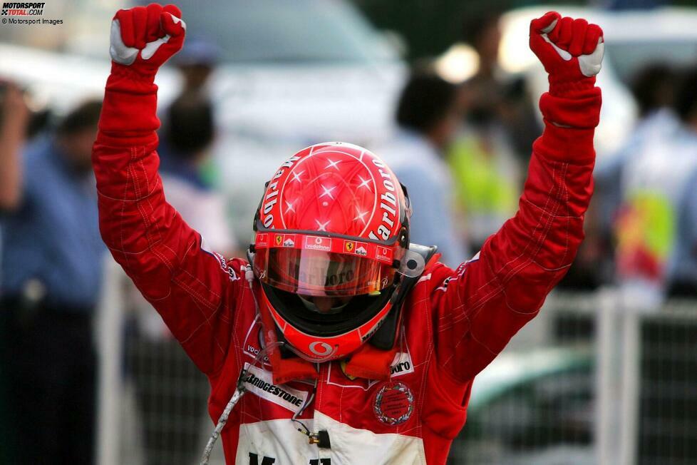 ... wendet sich das Blatt: Ferrari wird besser und besser. Schumacher ist ab 1997 wieder ein Titelkandidat, gewinnt von 2000 bis 2004 fünf Meisterschaften in Folge und wird so zum Rekordchampion der Formel 1.