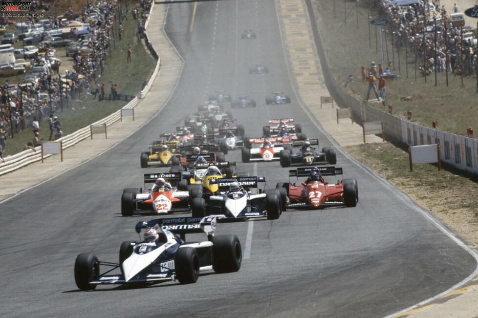 Kyalami (1983) - Der Südafrika-Grand-Prix in Kyalami hat schon eine gewisse Tradition, als er einmalig zum Saisonfinale erkoren wird. Nelson Piquet sichert sich zum ersten Mal den WM-Titel und Ferrari wird Konstrukteursmeister, ohne im letzten Rennen zu punkten.