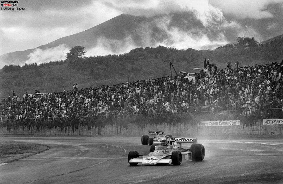 Fuji (1976-77) - Eines der berühmtesten WM-Finals der Formel-1-Geschichte findet 1976 am Fuße des Bergs Fuji in Japan statt: Niki Lauda steigt aus im strömenden Regen, sein Rivale James Hunt gewinnt den Titel für McLaren. Nach einem weiteren WM-Finalrennen ist Fuji vorerst wieder raus aus dem Kalender.