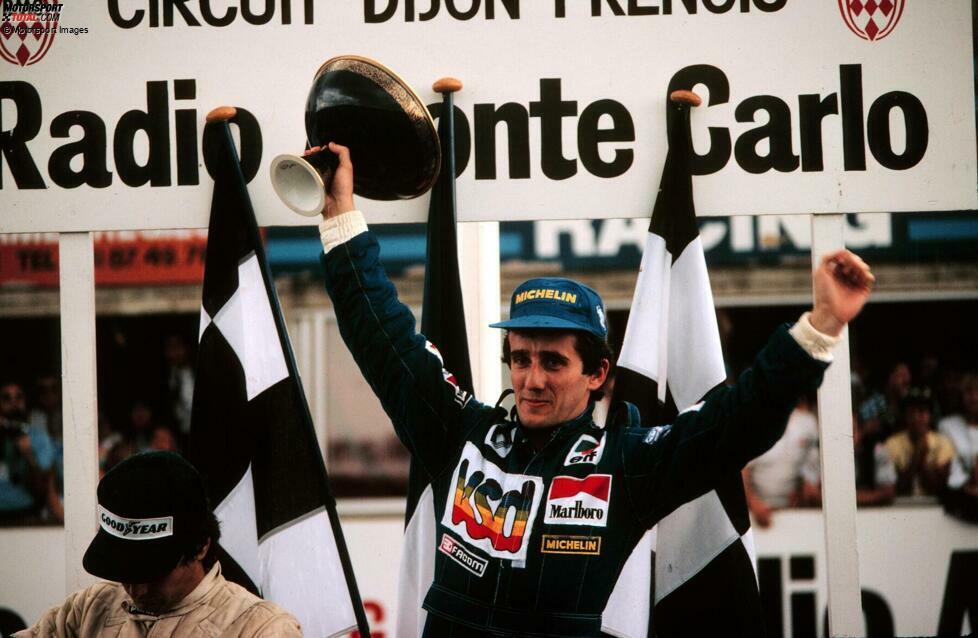 4. Alain Prost (12 Jahre, 20 Tage): Besser hätte man es nicht schreiben können. Prost gewann sein erstes Rennen beim Heimspiel in Frankreich - und das in einem französischen Auto von Renault. Zwischenzeitlich musste der GP wetterbedingt unterbrochen werden, beim Neustart schnappte sich der Youngster die Führung und hielt sie.