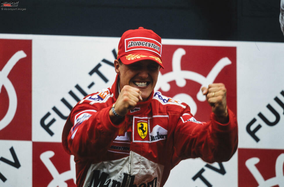 6 Siege: Michael Schumacher in Suzuka. 1995 gewinnt 