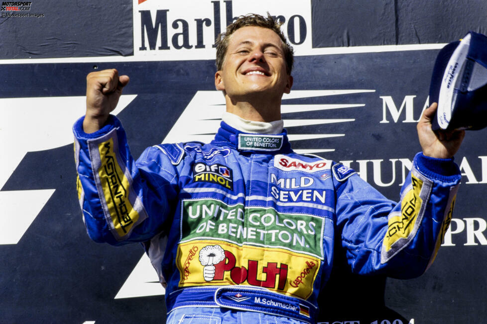 Hungaroring (Ungarn): Schumacher ist zurück in der Siegerstraße und bejubelt im zehnten Rennen den siebten Sieg. Damit erhöht er auf 76:45 gegen Hill in der WM-Gesamtwertung.
